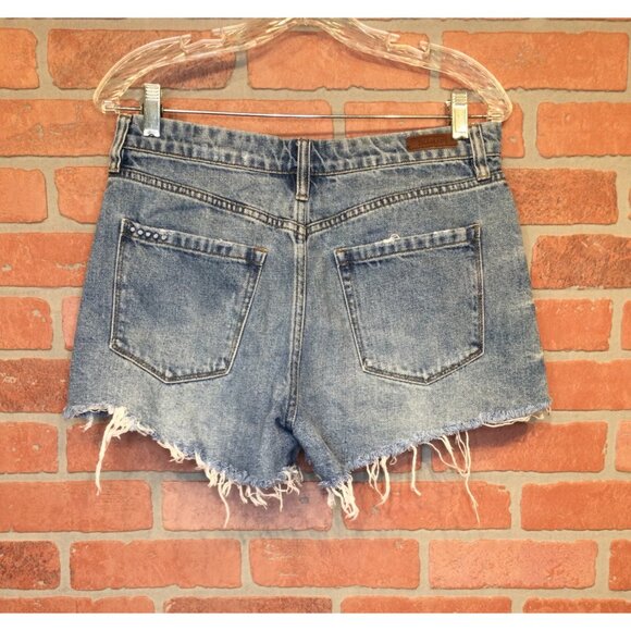 Blanknyc The Barrow Vintage High-Rise Distressed Denim Shorts Size 29 - Picture 2 of 7
